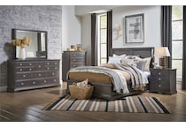georgetown grey gray  piece king panel bedroom set rmk  