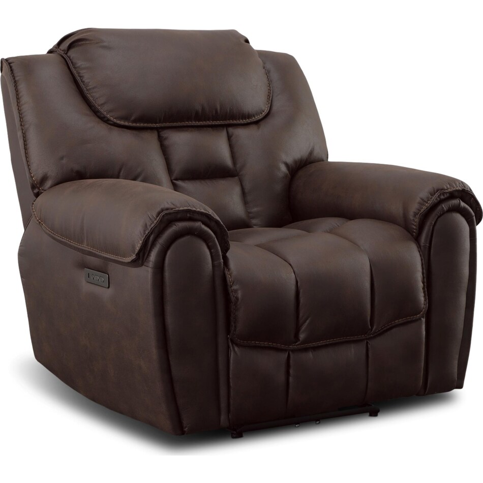 gladsten dark brown power recliner   