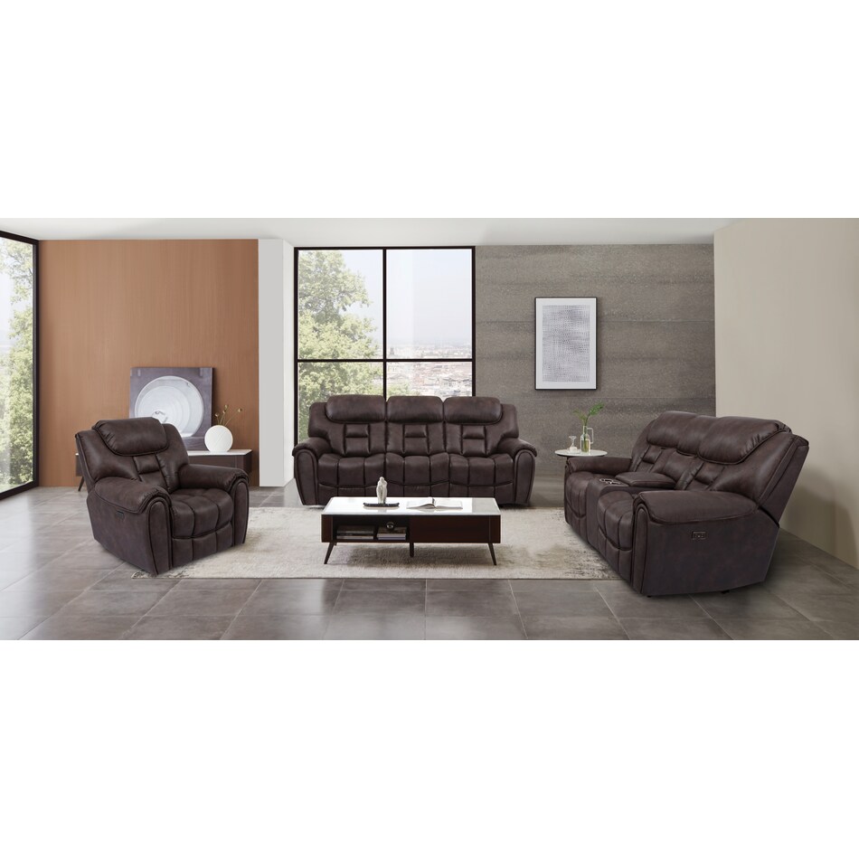 gladsten dark brown power reclining sofa   