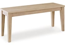 gleanville dining light brown dr bench d   