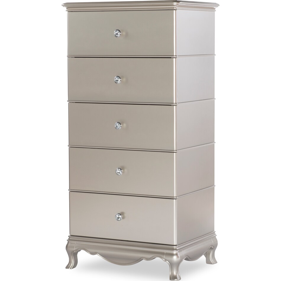 glimmer youth bedroom silver lingerie chest   