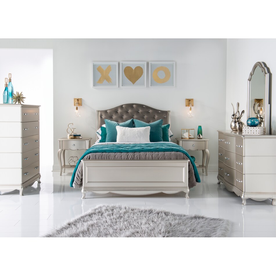 glimmer youth bedroom silver mirror   
