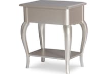 glimmer youth bedroom silver nightstand   