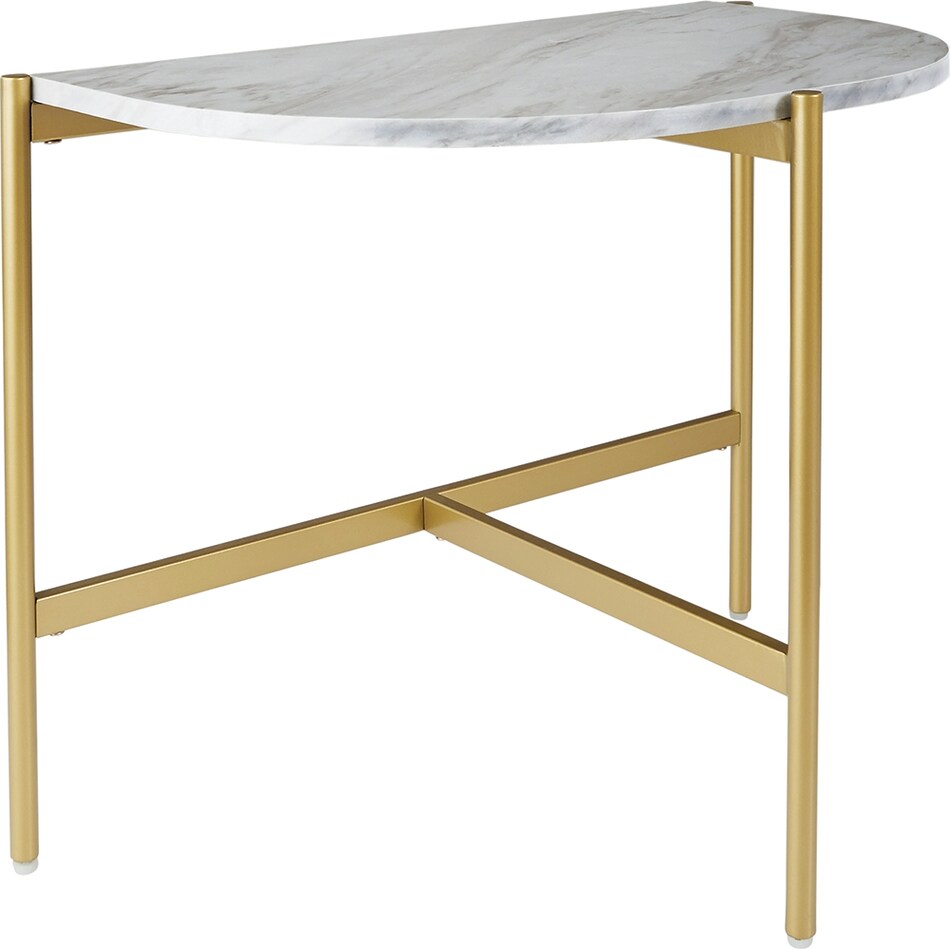 gold   white chairside table t   
