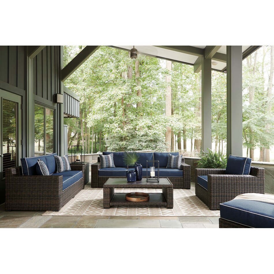 grasson lane blue   brown outdoor sofa p   