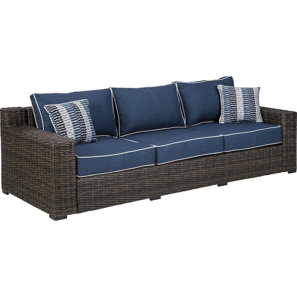 grasson lane blue   brown outdoor sofa p   