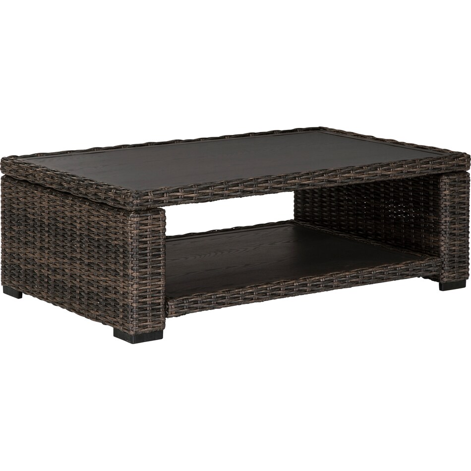 grasson brown outdoor coffee table p   