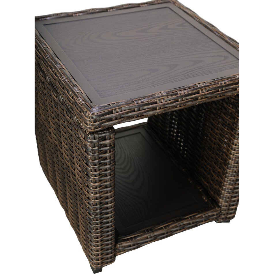 grasson brown outdoor end table p   