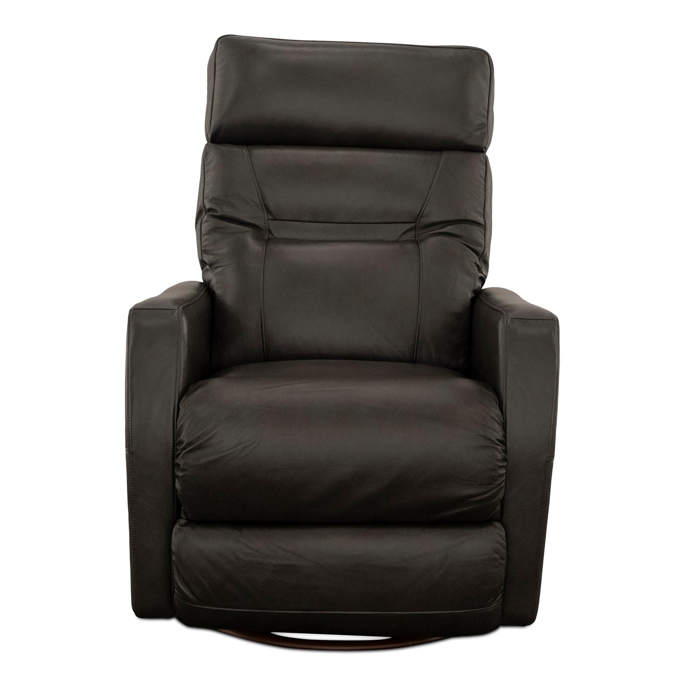 Leather swivel power online recliner