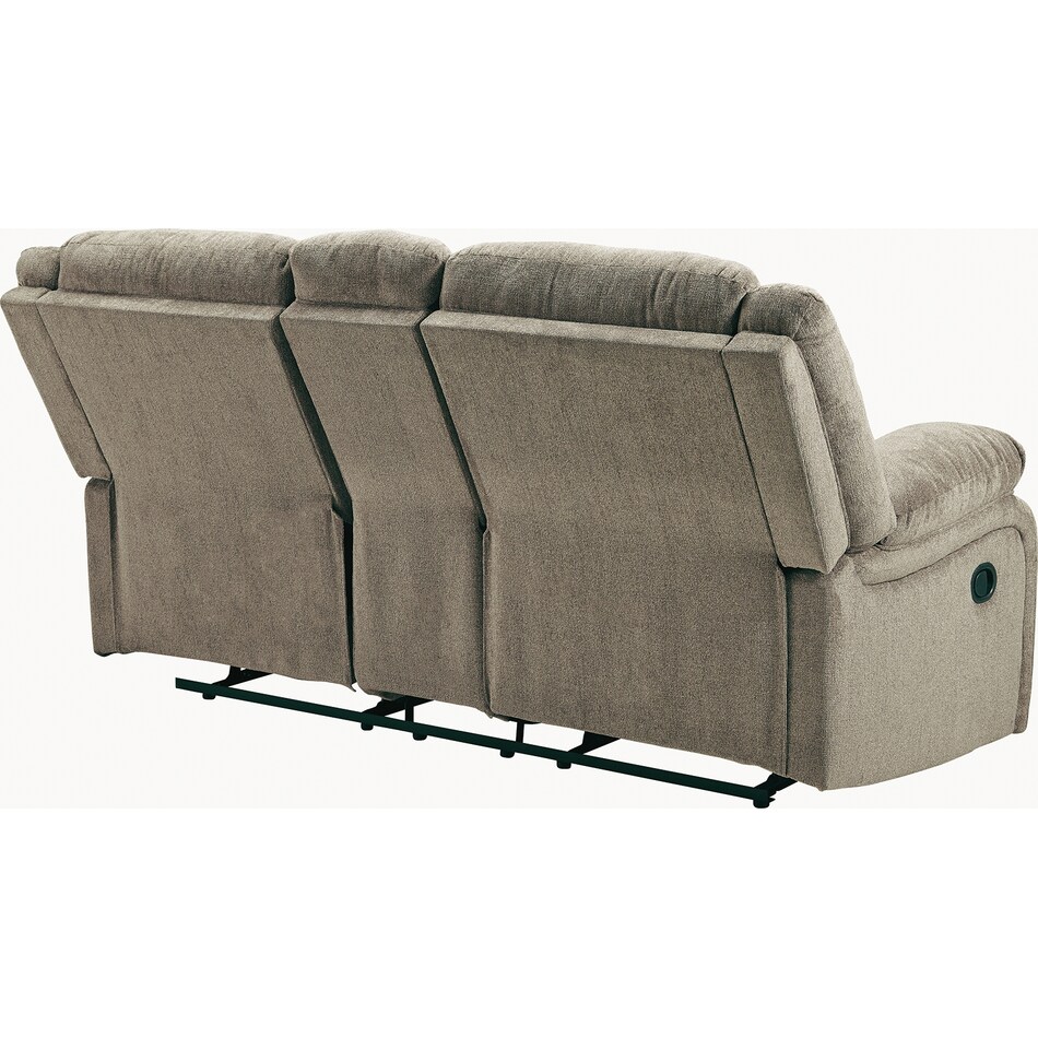 gray reclining console loveseat   