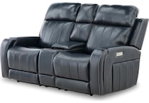 hampton living room dark blue mt motion leather loveseat p   