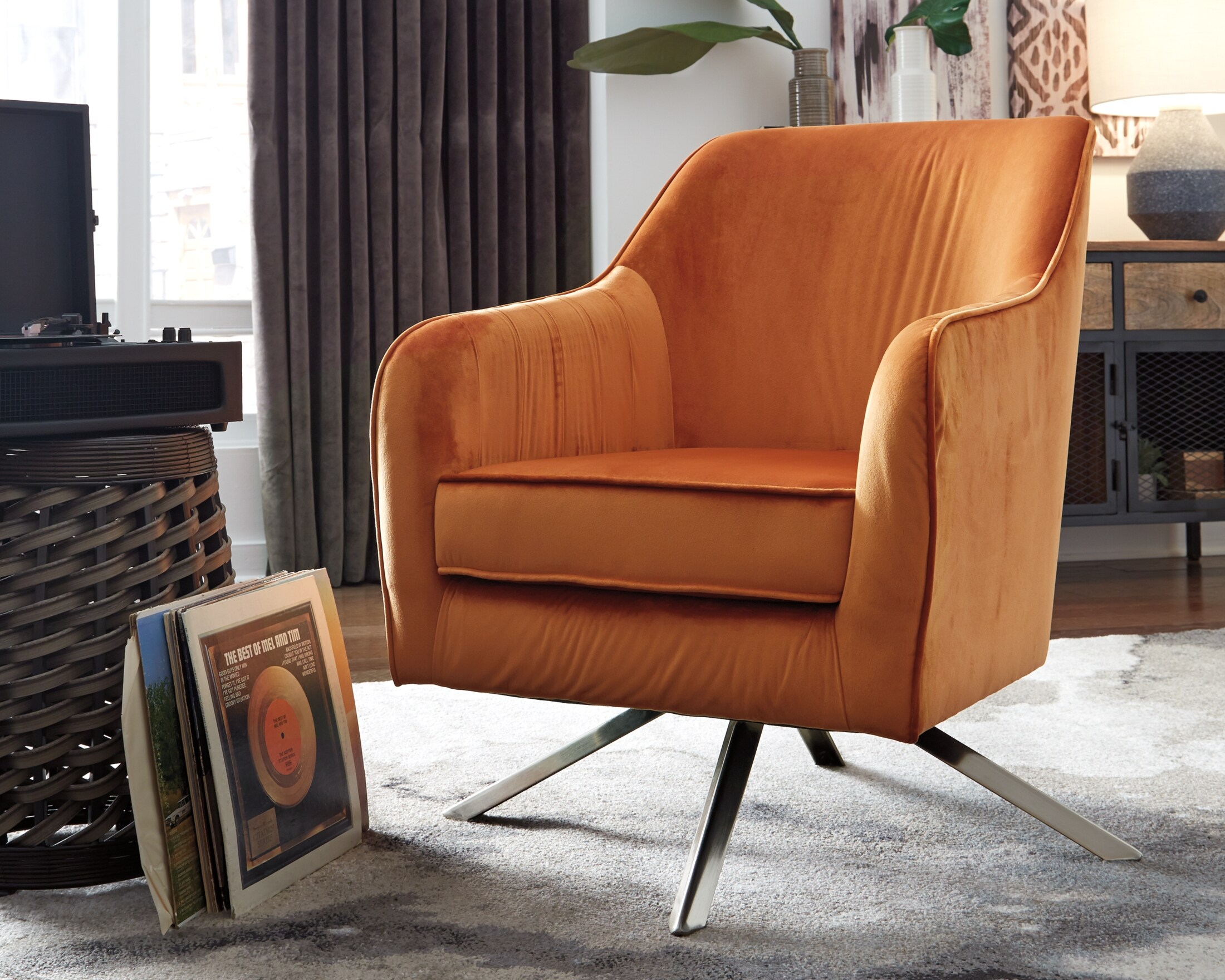 hangar orange accent chair