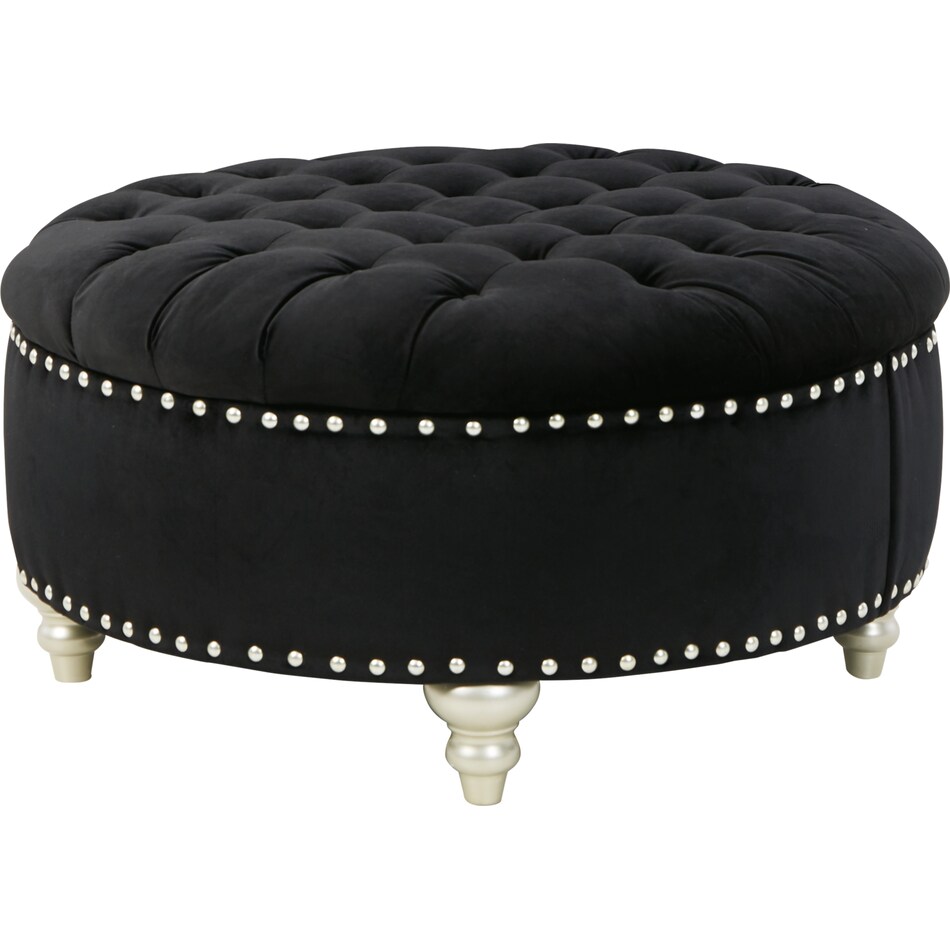 harriotte black accent ottoman   