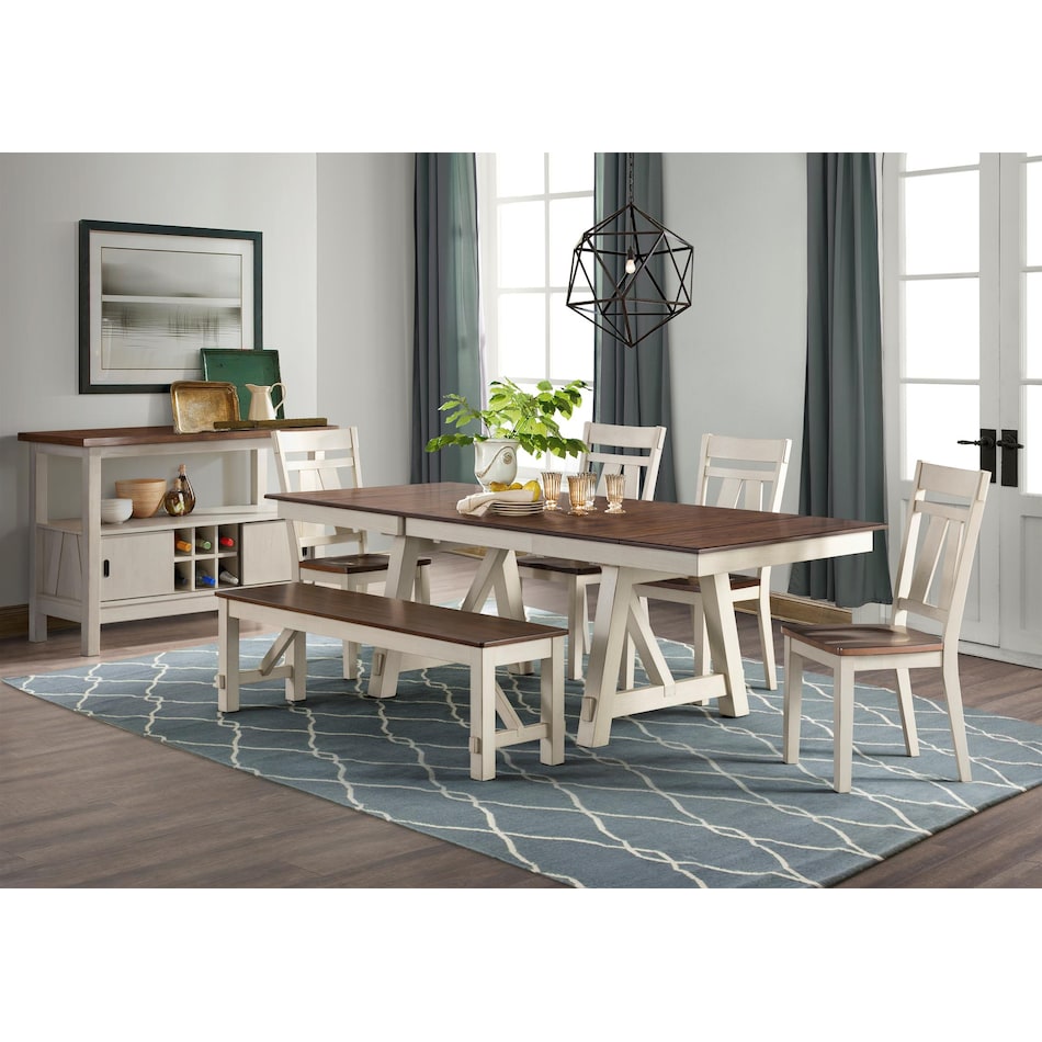 havana dining two tone dr dining table reg hgt   