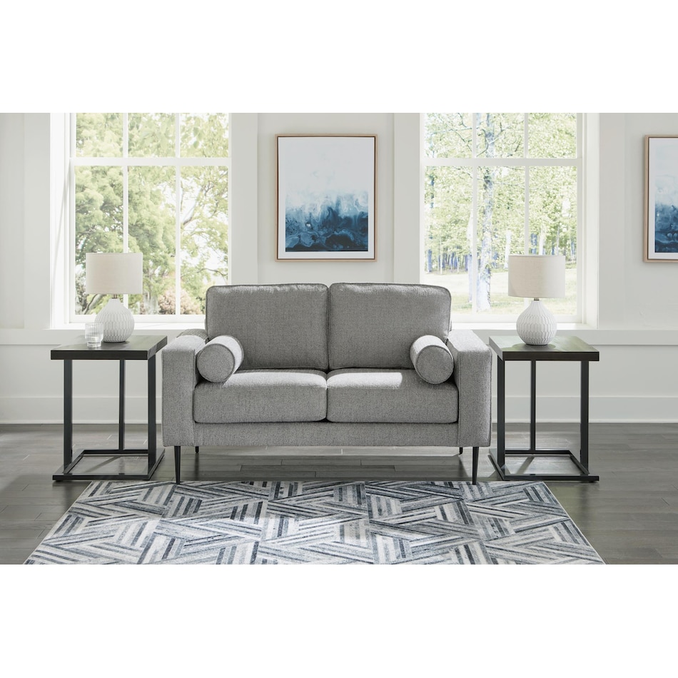 hazela charcoal living room gray   