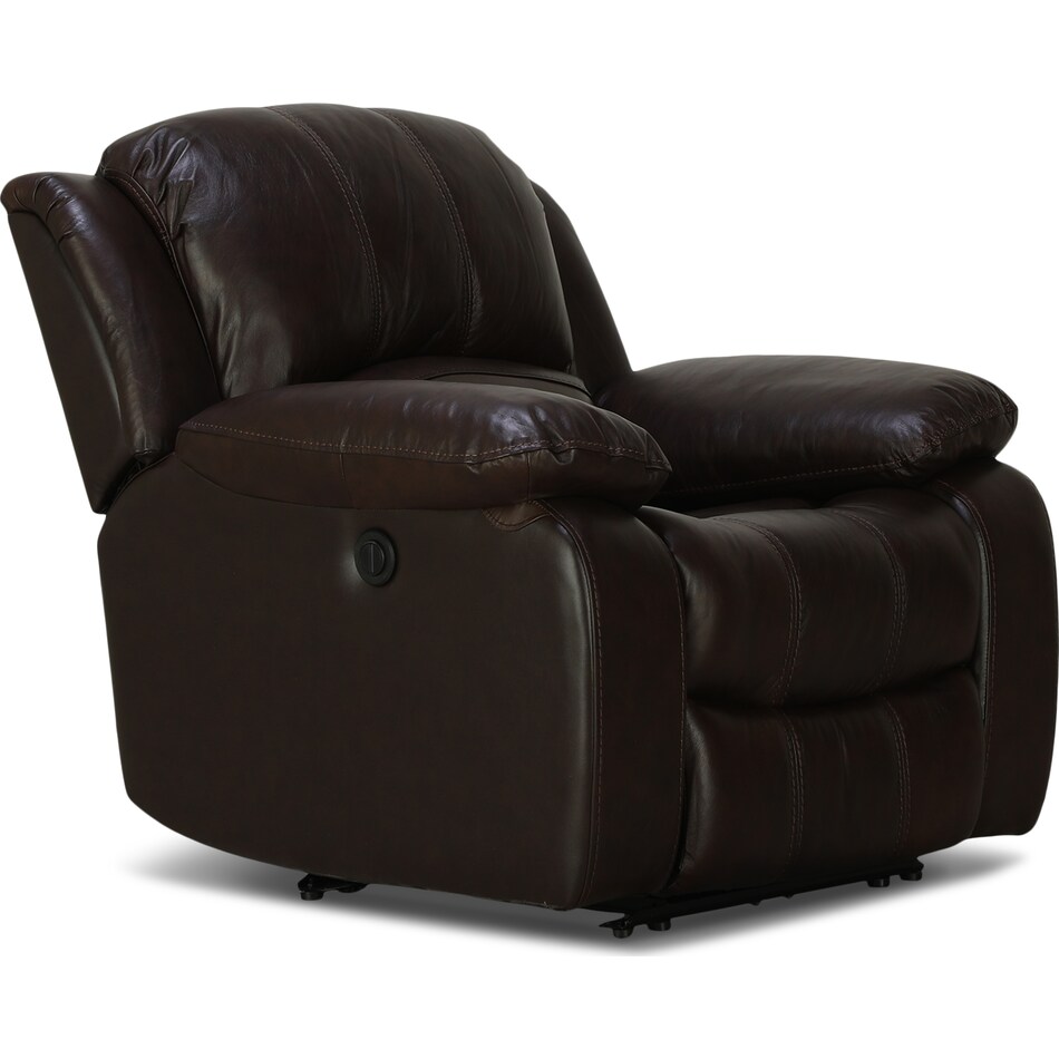 humphrey leather dark brown leather power recliner   