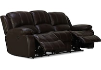 humphrey leather dark brown power reclining sofa   