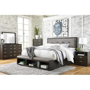 Hyndell Upholstered Panel Bed with Storage