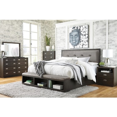 Hyndell Upholstered Panel Bed with Storage