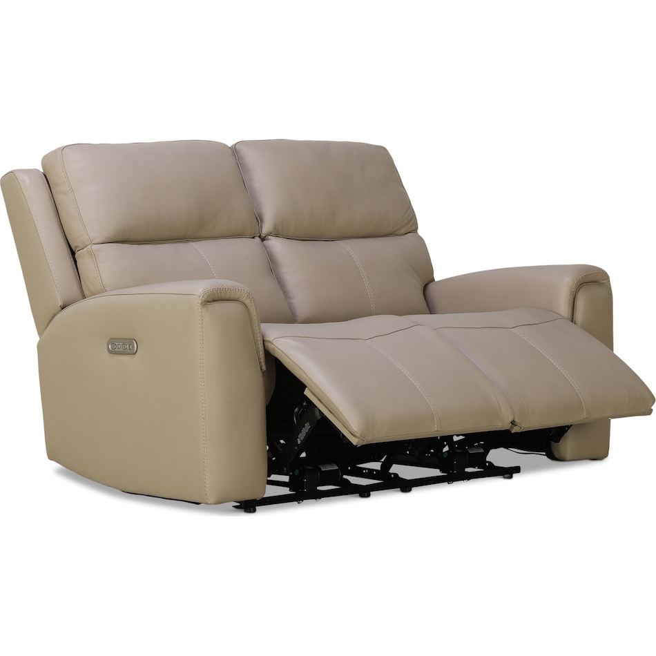 jarvis natural leather power loveseat   