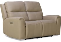 jarvis natural leather power loveseat   