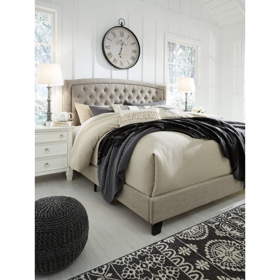 jerary gray queen upholstered bed b   