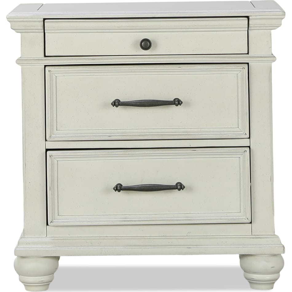 kanwyn white  drawer nightstand b   