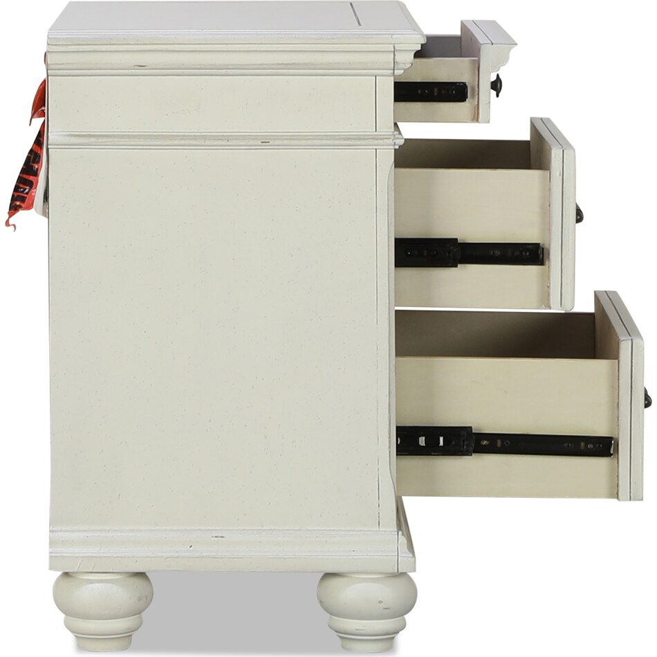 kanwyn white  drawer nightstand b   