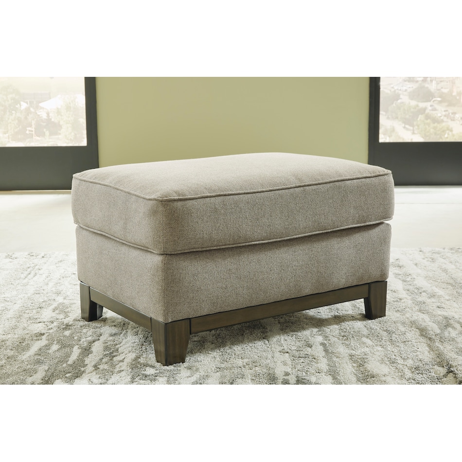 kaywood light brown st stationary fabric ottoman   