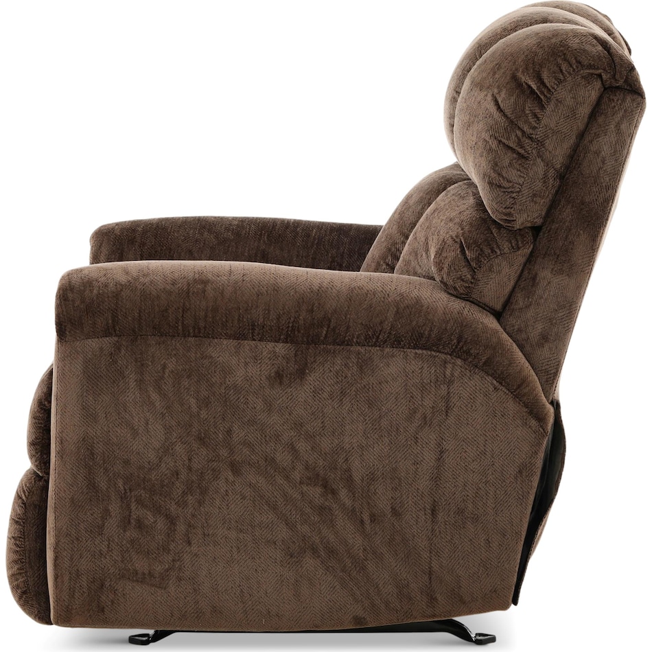 keaton living room dark brown mt fabric recliner manual   