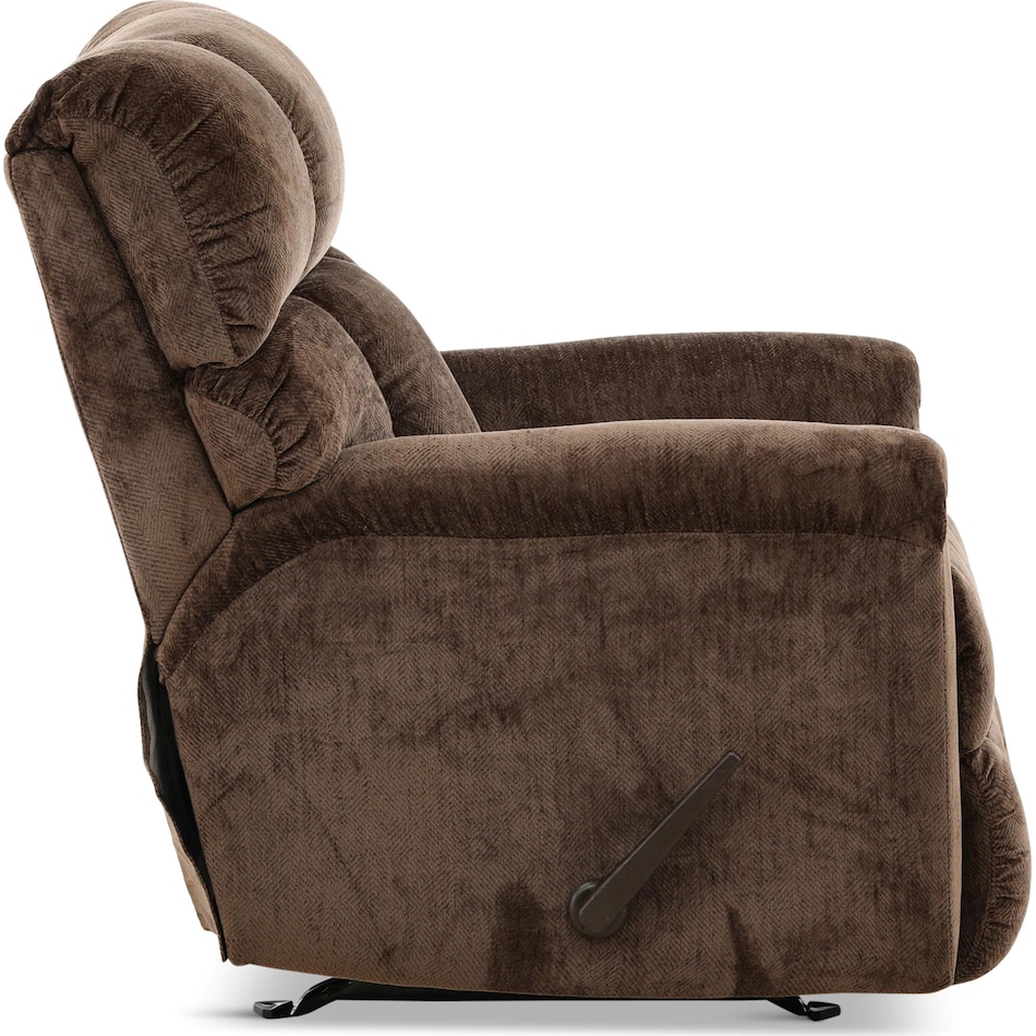 keaton living room dark brown mt fabric recliner manual   