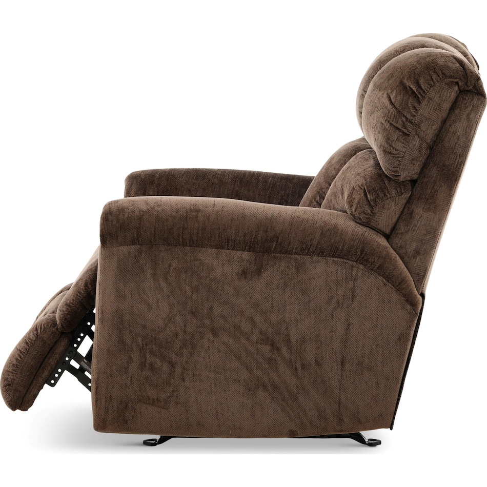 keaton living room dark brown mt fabric recliner manual   