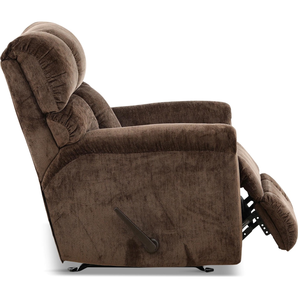 keaton living room dark brown mt fabric recliner manual   