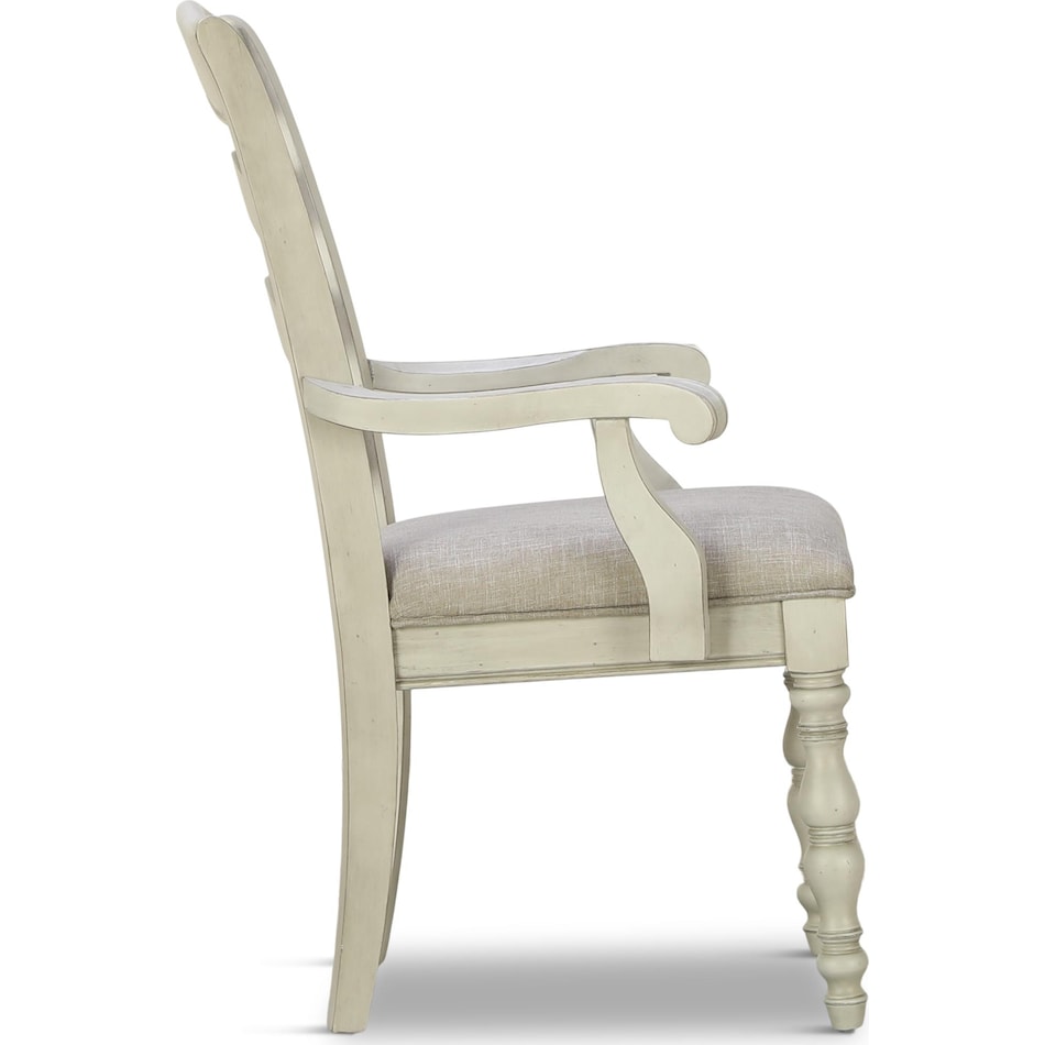 keston white arm chair   