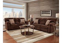 kinsley living room brown power reclining sofa   