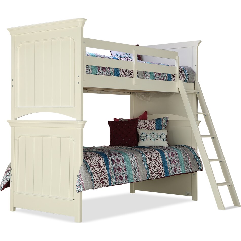 laney white twin twin bunk bed p  