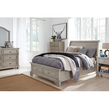 Lettner Full Sleigh Bed with 2 Storage Drawers
