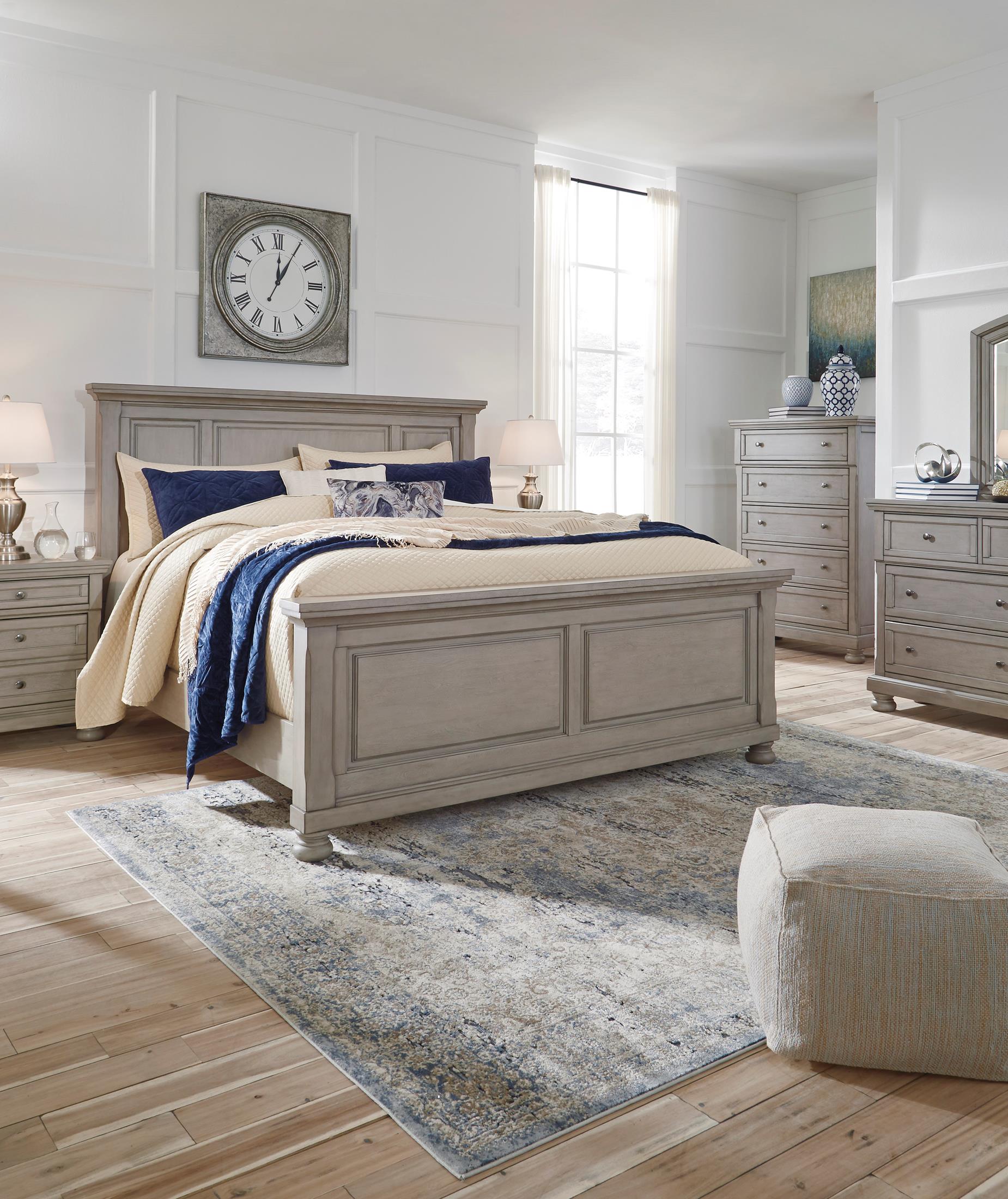 Lettner king sleigh bed deals with 2 storage drawers