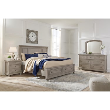 Lettner Queen Panel Bed with 2 Storage Drawers