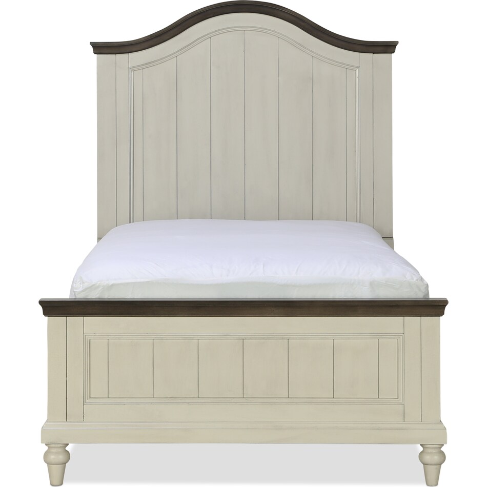 lillian white full panel bed p  