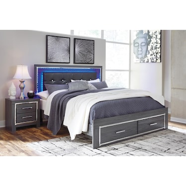 Lodanna King Panel Bed with 2 Storage Drawers