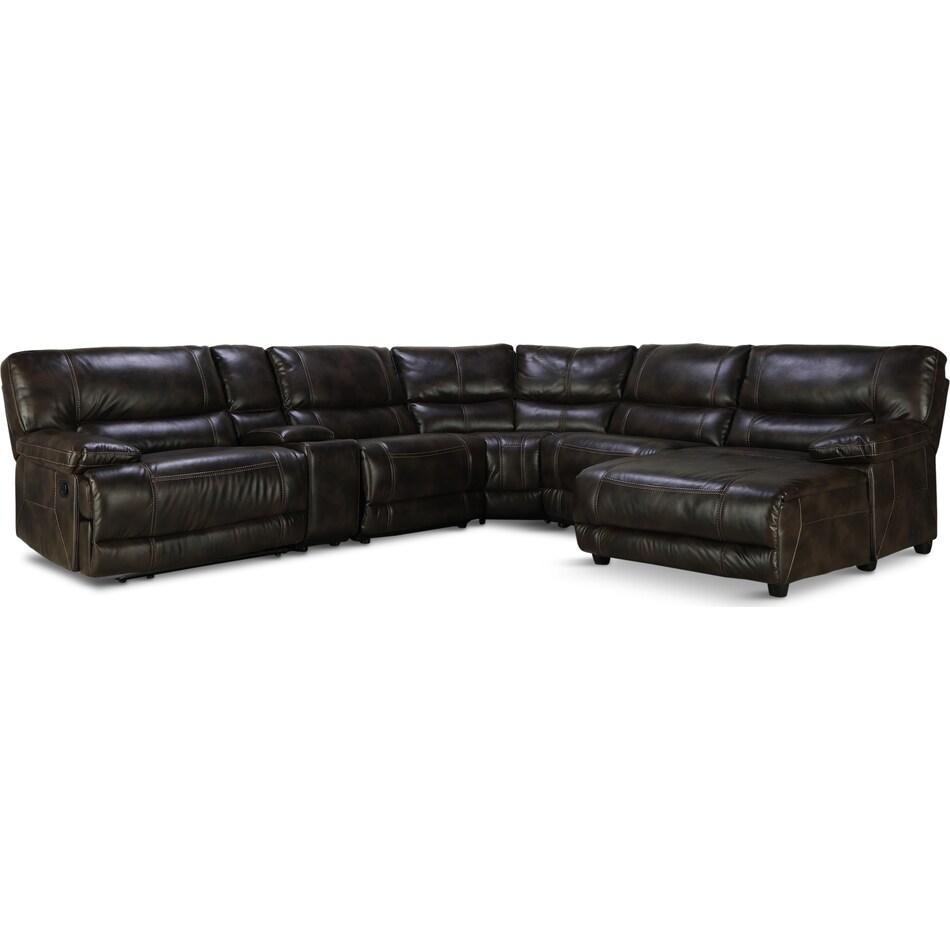 loretto dark brown  piece left facing sectional p  