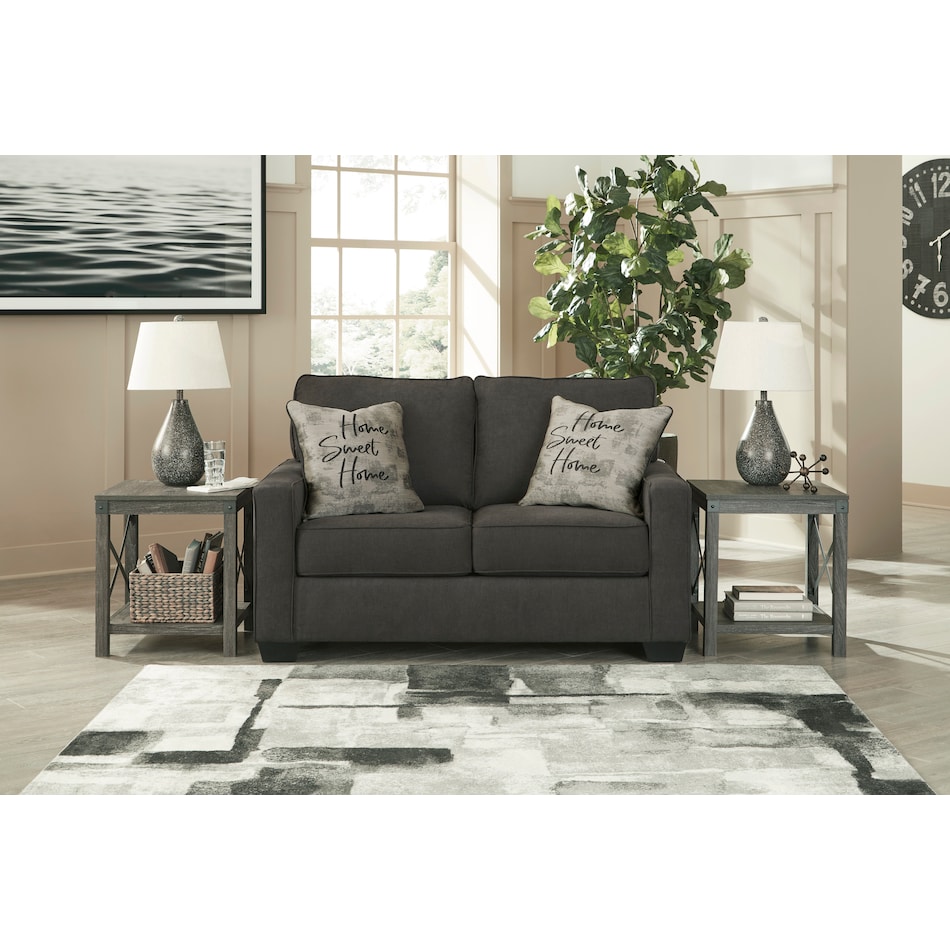 lucina charcoal loveseat   