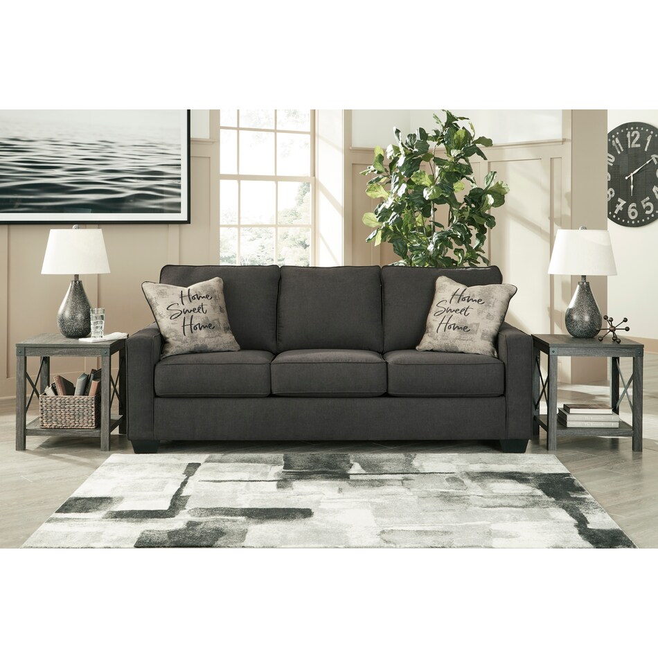 lucina charcoal queen sleeper sofa   