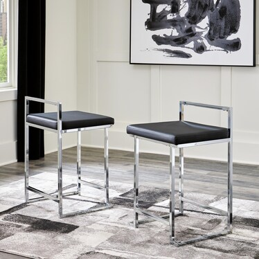 Madanere Counter Height Bar Stool with Upholstered Seat (Set of 2)