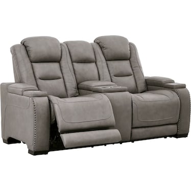 Man-Den Triple Reclining Loveseat with Console