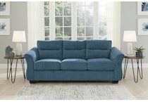 miravel living room indigo blue st stationary fabric sofa   