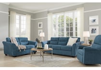 miravel living room indigo blue st stationary fabric sofa   