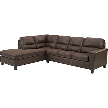 Navi 2-Piece Chestnut Sectional with Chaise