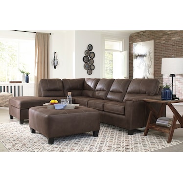 Navi 2-Piece Chestnut Sectional with Chaise